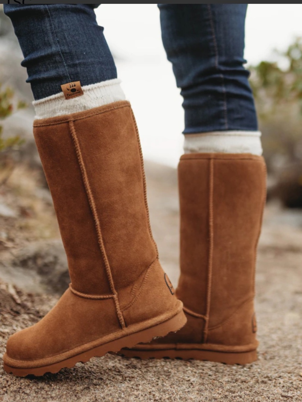 Ugg Tall Winter Boots faux fur lined Chestnut Brown women size 7